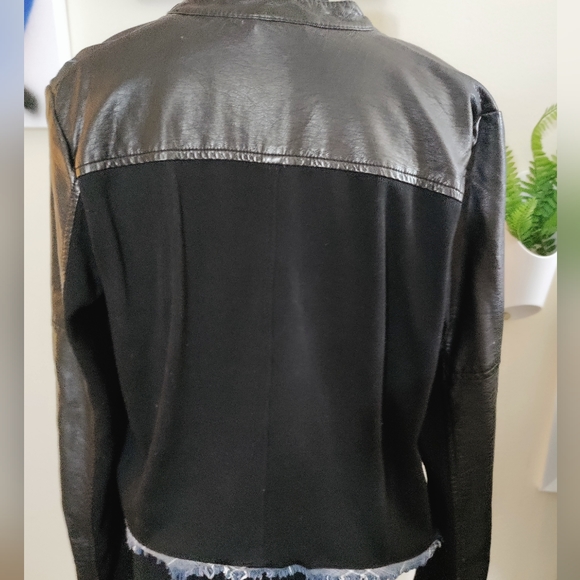 FREE PEOPLE FAUX LEATHER PLAID MOTO JACKET 90'S GRUNGE - Picture 4 of 8